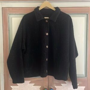 Via Vai | Soft and Nubby Button down jacket. Size XL. Made in USA. Mother Pearl